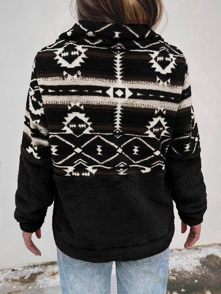 Aubriella™ | Cozy Aztec Fleece Sweatshirt