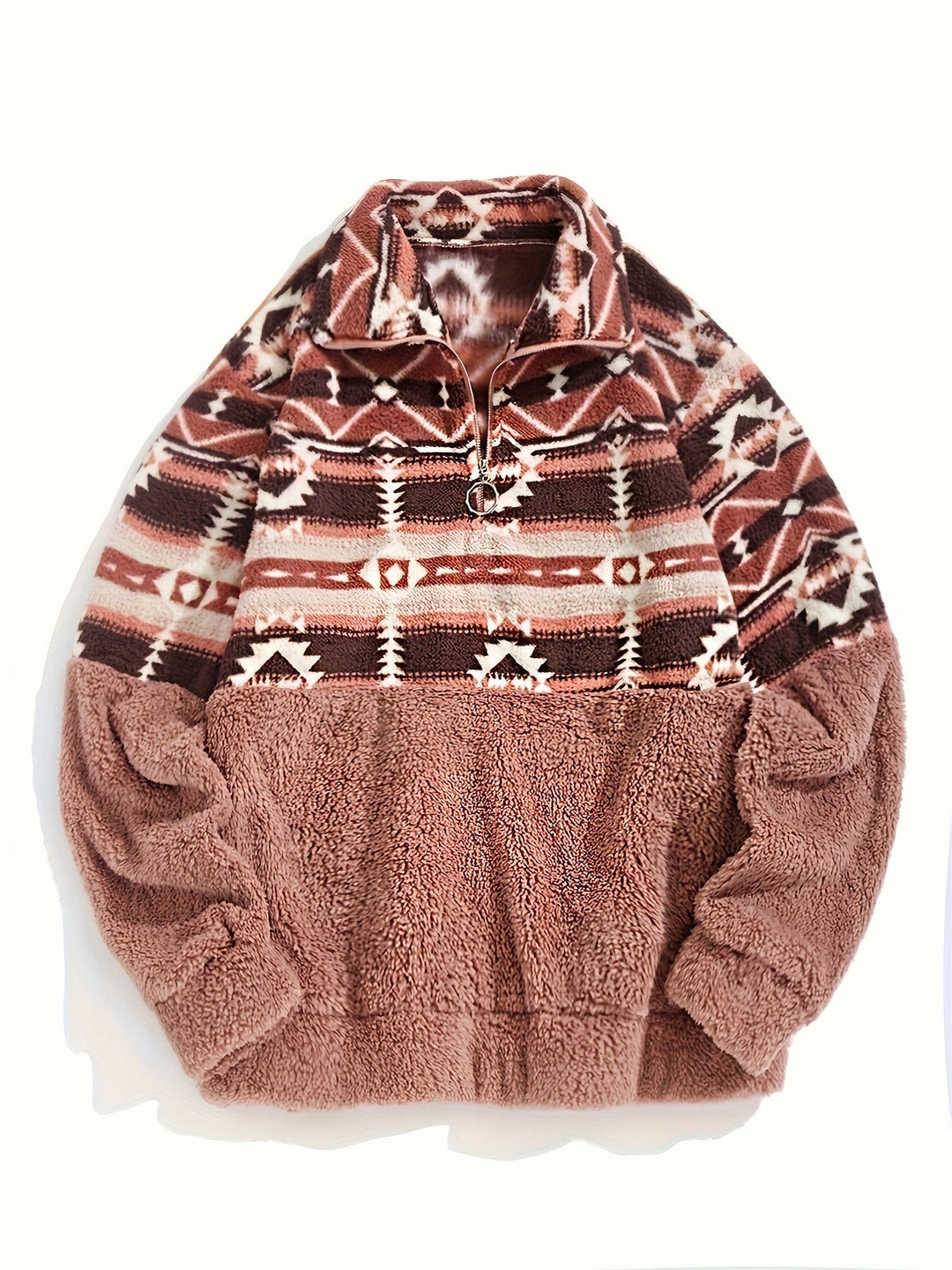 Aubriella™ | Cozy Aztec Fleece Sweatshirt