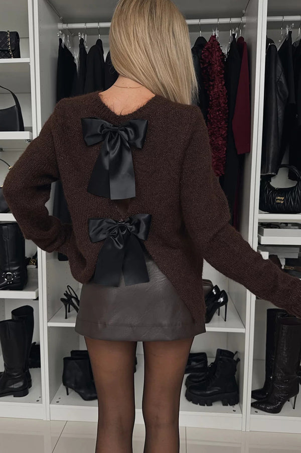 Isadora™ | Elegant Velvet Bow Knit