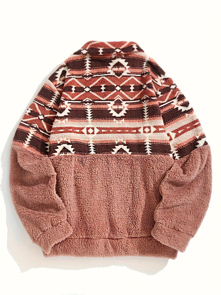 Aubriella™ | Cozy Aztec Fleece Sweatshirt